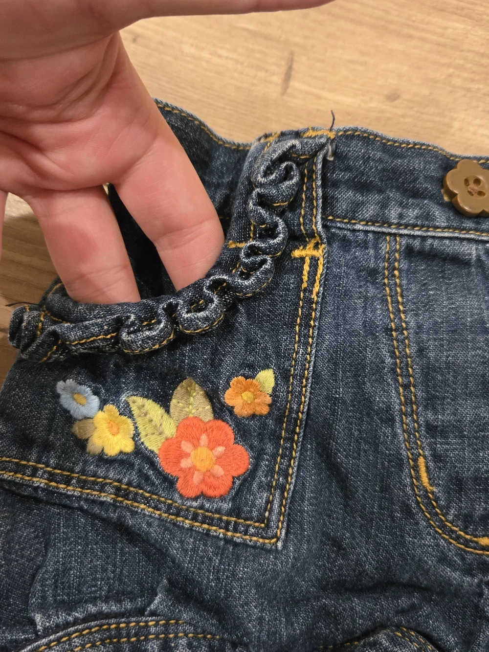 🌺 VINTAGE Gymboree Tropical Paradise Denim Shorts Size 6-12M🌺